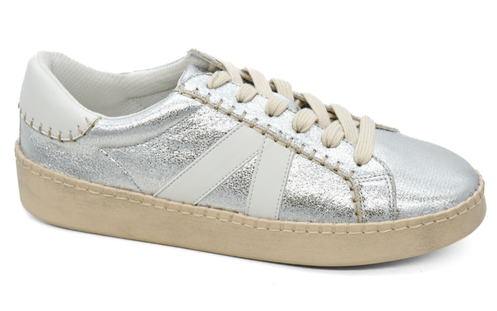 Friend Zone Silver Crinkle Metallic Sneakers – Nona Louise