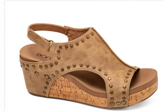 Taupe Oil Studs Carley Wedge