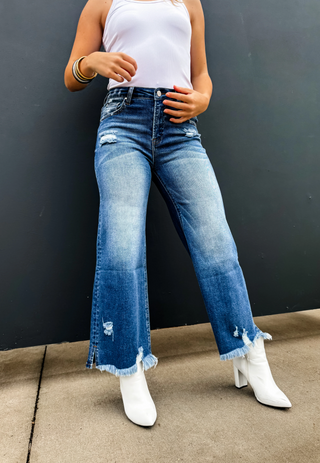 ASH CROP WIDE LEG JEAN