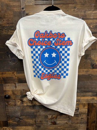 Checkered Oakboro Eagles Tee