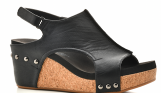 Carley Black Smooth Wedge