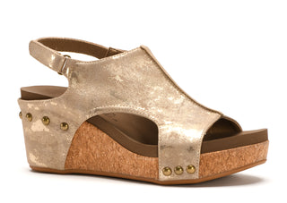 Carley Taupe Metallic Wedge