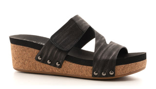 Black Metallic Zipadee Wedge