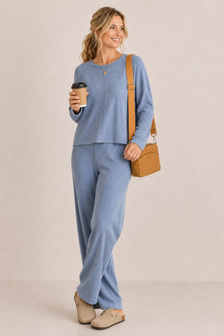 Blue Ribbed Set