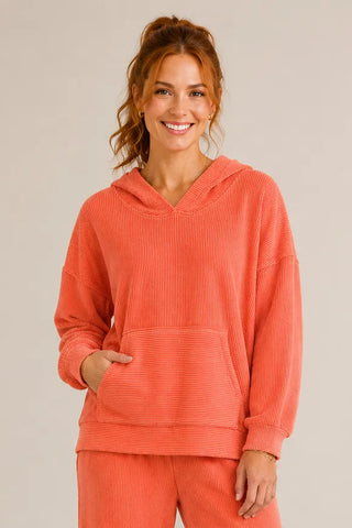 Orange Urban Ribbed Hoodie