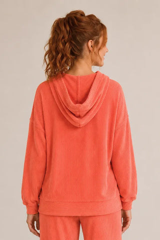 Orange Urban Ribbed Hoodie