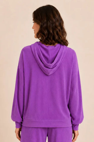 Magenta Urban Ribbed Hoodie
