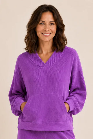 Magenta Urban Ribbed Hoodie