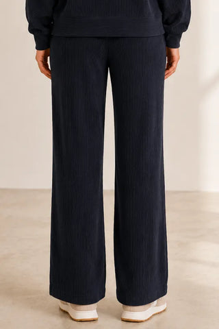 Black Urban Ribbed Wide Leg Pant