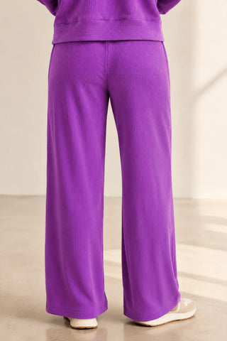 Magenta Urban Ribbed Wide Leg Pant
