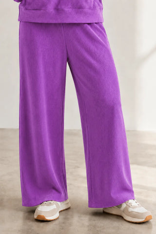 Magenta Urban Ribbed Wide Leg Pant