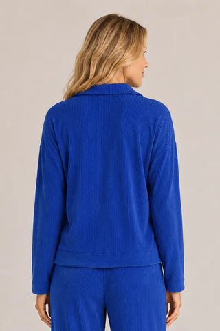 Royal Urban Ribbed Johnny Collar Drop Shoulder Top