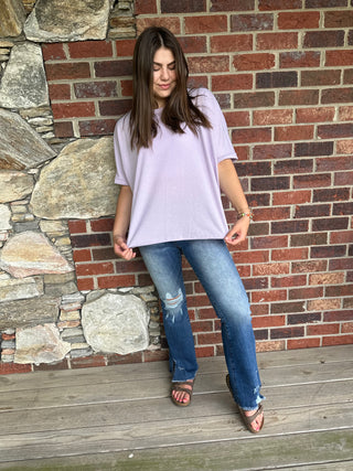 Lavender Thermal Oversized Top
