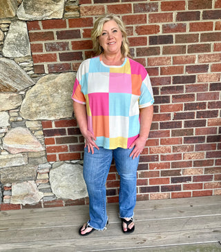 Summer Colorful Checkered Top