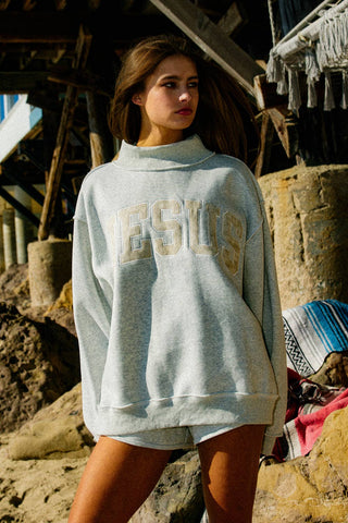 Jesus Camo Embroidered Mockneck Sweatshirt