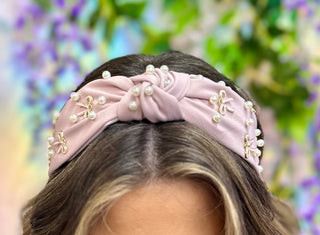 Mauve Bow Charm Headband