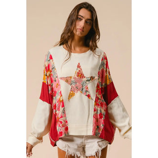 Knit Print Mixed and Match Top
