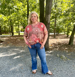 Fall Mocha Flower Top