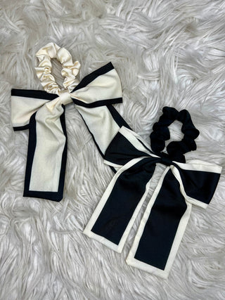 Two Tone Bow Scrunchie- 2 Colors