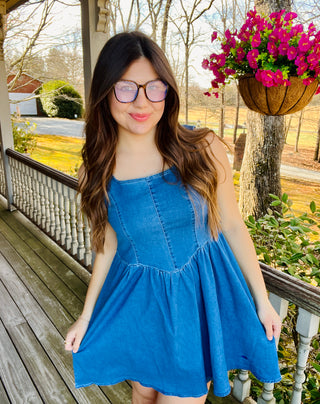 Baby Blue Denim Dress