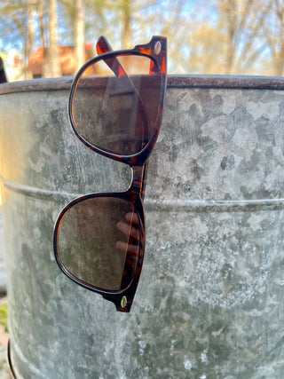 Round Brown Print Sunglasses
