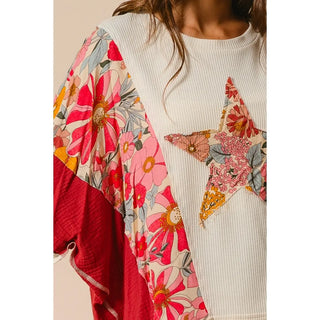 Knit Print Mixed and Match Top
