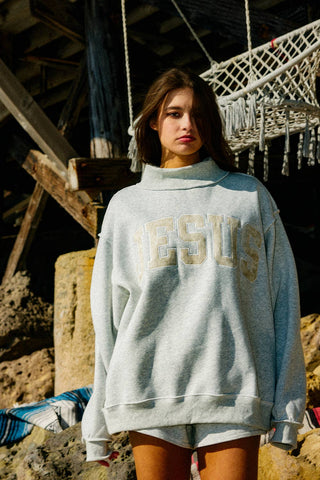 Jesus Camo Embroidered Mockneck Sweatshirt