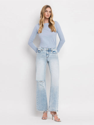 Tummy Control Super High Rise Wide Leg Jeans