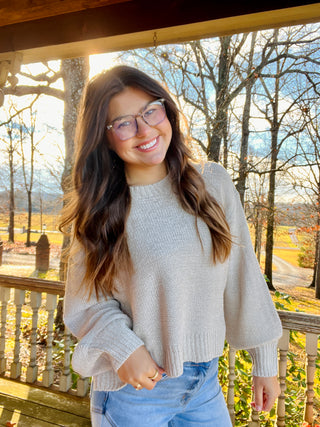 Sand Beige Oversized baloon sleeve sweater