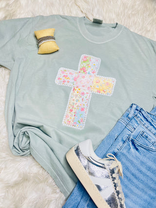 Floral Cross Tee