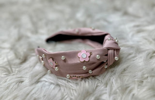 Pink Daisy Charm Headband