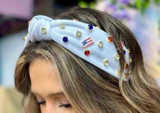 White Patriotic Headband