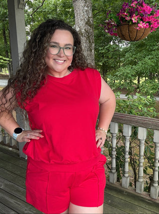 Red French Terry Set