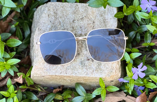 Black & Gold Square Frame Sunglasses