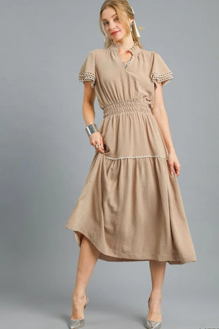 Umgee Tiered Flutter Sleeve Midi Dress Nona Louise Umgee Tiered Flutter Sleeve Midi Dress Nona Louise