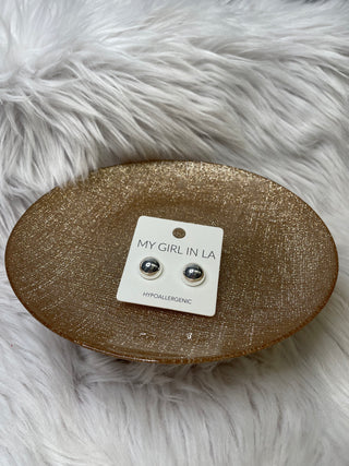 My Girl In LA Silver Stud Earrings