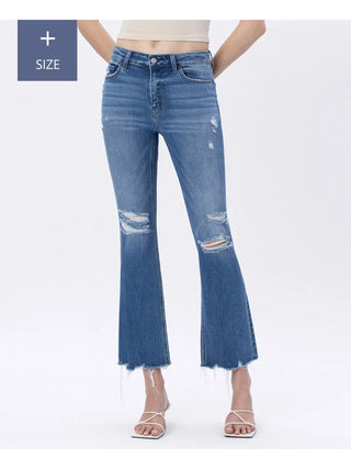 Plus Size Tummy Control High Rise Kick Flare Jeans