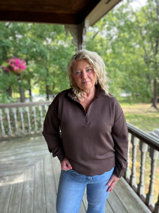Coffee Scallop Pullover