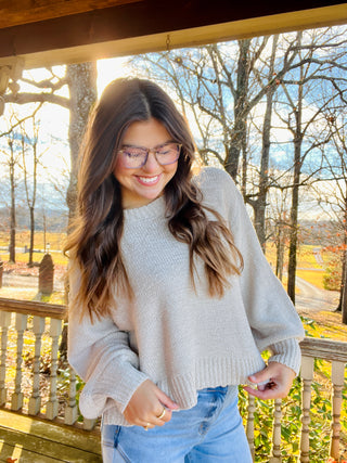 Sand Beige Oversized baloon sleeve sweater