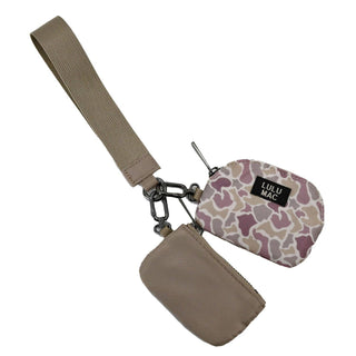Lulu Mac Camo/Beige Double Pouch Wristlets