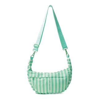 Seafoam Stripe Cresent Bag