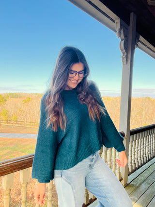 Navy Oversized baloon sleeve sweater