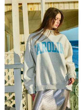 Carolina Print Reversible Mock-Neck Sweatshirt