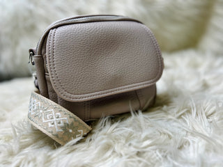 Taupe Mini Flap Crossbody