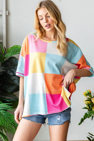 Summer Colorful Checkered Top