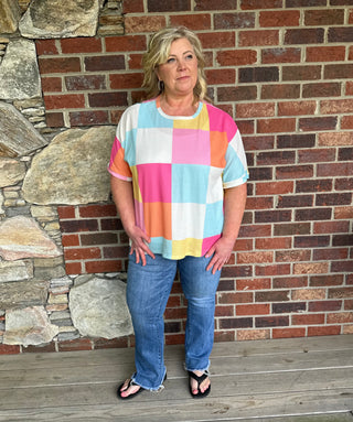 Summer Colorful Checkered Top