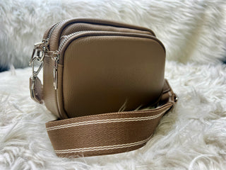 Taupe Double Pocket Crossbody