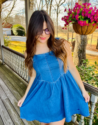 Baby Blue Denim Dress
