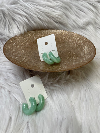 Small Sage Green Hoops