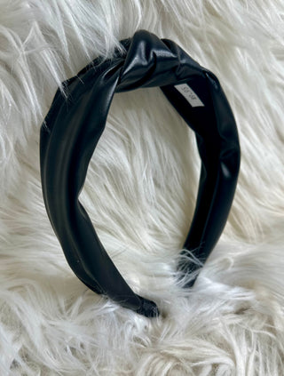 Leather Knot Headband-Two colors